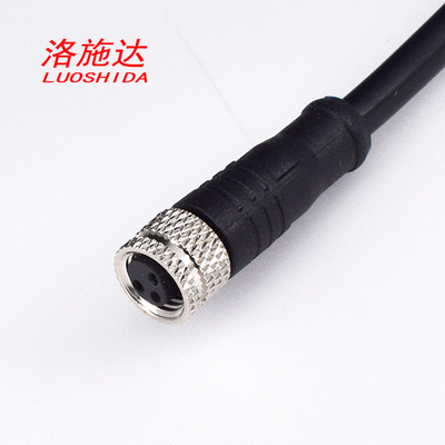 Cable connecteur noir adaptant le câble droit femelle du connecteur M8 pour tout le M8 3 Pin Inductive Proximity Sensor Switch